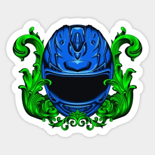 Blue helmet with ornament Sticker